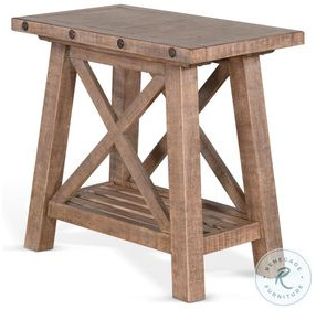 Factory Forge Natural Rectangular Chair Side Table