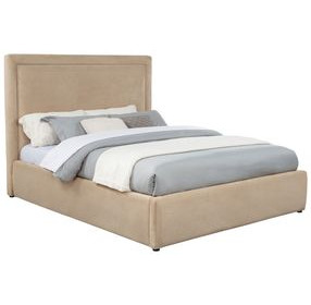 Lawson Light Saddle Queen Upholstered Platform Bed