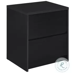 Westpark Black 2 Drawer Nightstand with LED Lights and USB Port