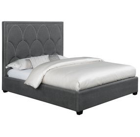 Bowfield Charcoal and Black King Upholstered Panel Bed