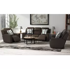 Arezzo Chocolate Power Headrest Power Reclining Living Room Set