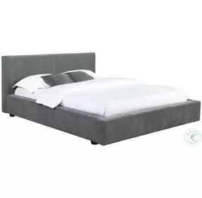 Gregory Graphite and Black King Upholstered Platform Bed