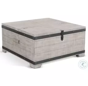 Sagewyn Alpine Gray Mahogany Wood 35" Square Coffee Table with Lift Top and Casters