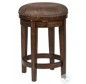 Aspen Skies Russet Brown Round Swivel Bar Stool