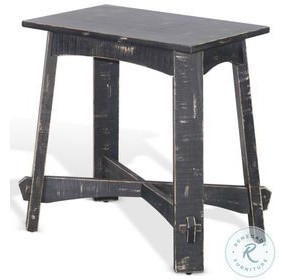 Ember Grace Black Sand 15" Rectangular Chair Side Table