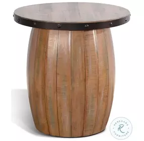 Rustic Refined Brown Round End Table