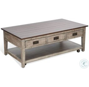 Rustic Refined Gray 48" Rectangular Coffee Table
