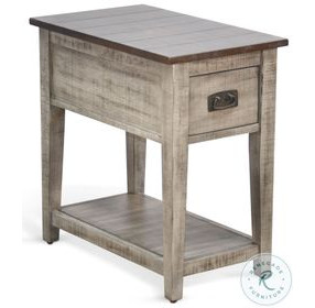 Ember Grace Gray 15" Rectangular Chair Side Table