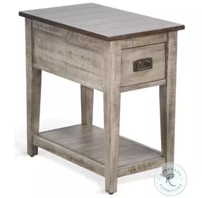 Ember Grace Gray 15" Rectangular Chair Side Table