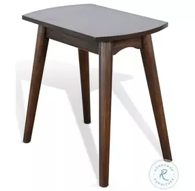 Cozy Luxe Dark Brown 15" Rectangular Chair Side Table
