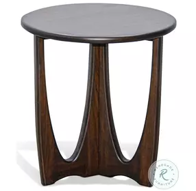 Rustic Refined Dark Brown 22" Round Chair Side Table