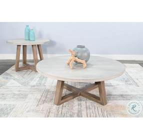 Cozy Luxe Light Gray Rowan Round Round Occassional Table Set