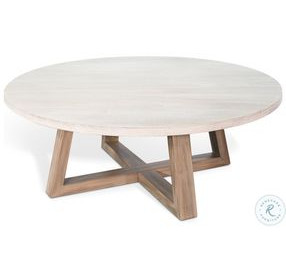 Cozy Luxe Light Gray Rowan Round 48" Round Coffee Table