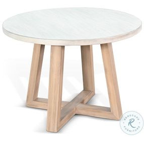 Hearthstone Circle Light Gray Round End Table