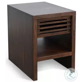 Golden Hearth Dark Brown 18" Rectangular Chair Side Table