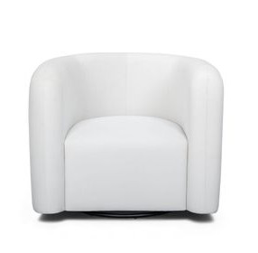 Curves Cream Performance Fabric Upholstered Swivel Accent Chair