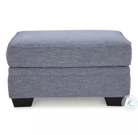 Carissa Manor Denim Performance Fabric Ottoman