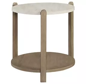 Elements Toffee Stone Top End Table