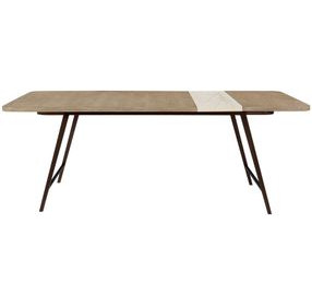 Elements Toffee Assyemtrical Stone Slab Dining Table