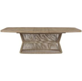 Elements Toffee Rope Pedestal Extendable Dining Table