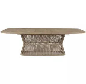 Elements Toffee Rope Pedestal Extendable Dining Table