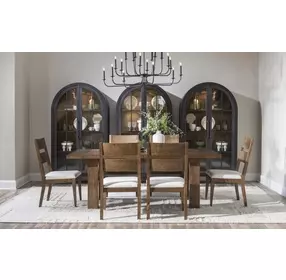 Artisans Place Vintage Pine and Ironwood 106" Extendable Rectangular Dining Room Set