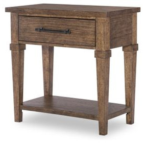 Artisans Place Vintage Pine and Ironwood 1 Drawer Nightstand with USB Charging
