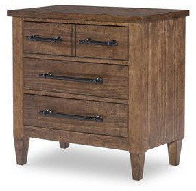 Artisans Place Vintage Pine and Ironwood 3 Drawer Bedside Chest with USB Charging