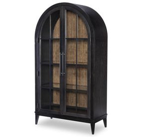 Artisans Place Vintage Pine and Ironwood 2 Door Display Cabinet with LED