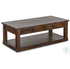 Ember Grace Dark Brown 48" Rectangular Coffee Table with Casters