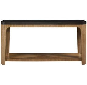 Blue Mallee Brown and Black Rectangular Console Table
