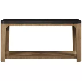 Blue Mallee Brown and Black Rectangular Console Table