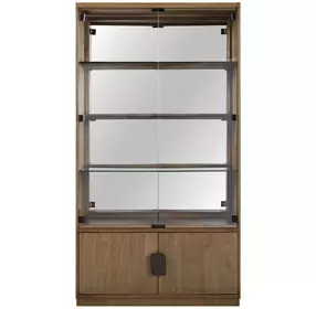 Blue Mallee Brown 4 Door Display Cabinet