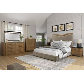 Blue Mallee Beige and Brown Upholstered Panel Bedroom Set