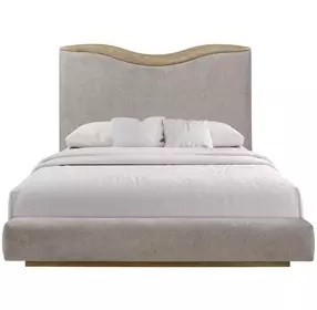 Blue Mallee Beige and Brown Queen Upholstered Panel Bed