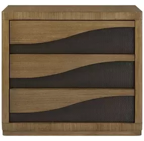 Blue Mallee Brown and Black 3 Drawer Bachelors Chest