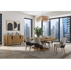 Blue Mallee Brown and Black 84" Rectangular Dining Room Set