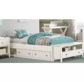 Pulse White Twin Platform Bed With Storage