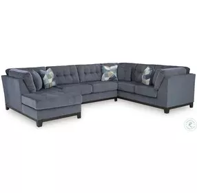 Maxon Place Navy 3 Piece Sectional with LAF Chaise