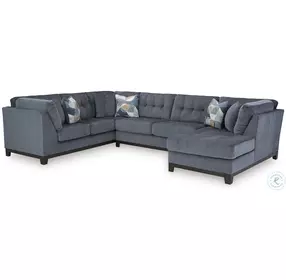 Maxon Place Navy 3 Piece Sectional with RAF Chaise