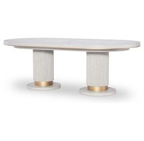 Miramar Oyster 122" Extendable Oval Dining Table