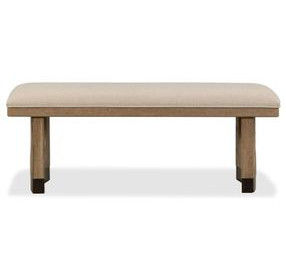 Tristan Swiss Coffee Upholstered Dining Bench