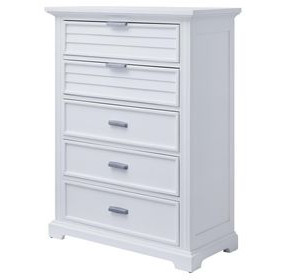 Heritage Coast Coastal White 5 Drawer Chest