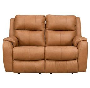 Marquis Caramel Leather 62" Wall Hugger Reclining Loveseat