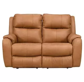 Marquis Caramel Leather 62" Reclining Loveseat