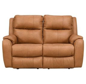Marquis Caramel Leather 62"`Power Reclining Loveseat with USB Charging