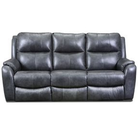 Marquis Slate Leather 84" Zero Gravity Power Reclining Sofa with USB Charging
