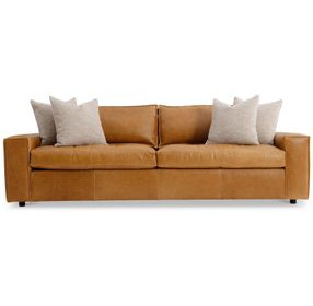 Nest Tan 98" Sofa with Pillows