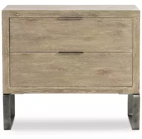 Tribeca Brown 2 Drawer Nightstand With Sled Base