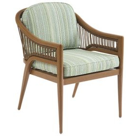 Palm Desert Poolside Green Upholstered Outdoor Arm Chair